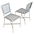Sleek Leather Dining Chair: Crate & Barrel Laredo 3D model small image 4