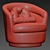 Stylish Swivel Armchair by West Elm 3D model small image 3