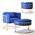 Brass Alveare Tub Chair: Sleek Design 3D model small image 1