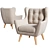 Henri Kaza Armchair: Compact and Stylish 3D model small image 1