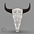 Gothic Bull Skull Wall Decor 3D model small image 1