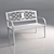 Elegant Carved Park Bench 3D model small image 3