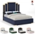 Regal Velvet Queen Bed 3D model small image 1