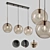 Lampatron Vilmo Trio F - Stylish Triple Pendant Lamp with Amber Shades 3D model small image 1