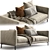 Contemporary Coco Sofa by Interface 3D model small image 3