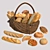 Delicious Bread Assortment 3D model small image 1