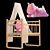 Pink Unicorn Plush Toy Bed 3D model small image 1