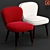 Olivia Black Tie Chair 3D model small image 1