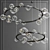 Modern Black Metal and Glass Chandelier 3D model small image 3