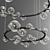 Modern Black Metal and Glass Chandelier 3D model small image 4