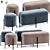 Modern Bench Seat Rolf Set 3D model small image 1