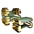 Dollar Shaped Chair and Table Set 3D model small image 2