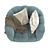 Odea Armchair: Stylish comfort at home 3D model small image 3