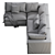 Truman Junior Gray Linen Sectional 3D model small image 5