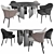 Elegant Angie Chair & Wedge Table 3D model small image 1