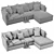 Luxury Meridiani Queen Chaise Lounger 3D model small image 4