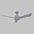 Sleek Black Ceiling Fan 3D model small image 2