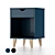 Sleek Nightstand with Drawer 3D model small image 1