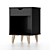 Sleek Nightstand with Drawer 3D model small image 2