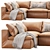 Truman Large Tan Leather Corner Section 3D model small image 3