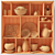 Handcrafted Clay Dishes Rack 3D model small image 5