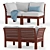 Modern Outdoor Furniture Set 3D model small image 6