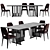 Sleek Solo Dining Set 3D model small image 1