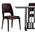 Sleek Solo Dining Set 3D model small image 2