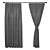 Charcoal Elegance Curtain: Fashionable & Functional 3D model small image 1