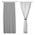 Charcoal Elegance Curtain: Fashionable & Functional 3D model small image 4