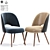 Sleek Barrel Back Dining Chair 3D model small image 2