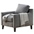 Elegant Beverly Armchair: 32" x 36" x 37 3D model small image 2