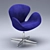 Elegant Swan Chair: Foam Shell & Fabric Upholstery 3D model small image 1