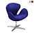 Elegant Swan Chair: Foam Shell & Fabric Upholstery 3D model small image 3