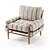 Handcrafted Maple Striped Chair 3D model small image 1