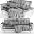 Elegant Teal Fabric Sofa 3D model small image 4