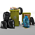 3-Piece Garbage Set: Bag, Bin & Trashes 3D model small image 1