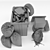 3-Piece Garbage Set: Bag, Bin & Trashes 3D model small image 15