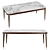 Eden-Rock Rectangular Dining Table - Elegant Cherry Wood and Marble Design 3D model small image 2