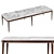 Eden-Rock Rectangular Dining Table - Elegant Cherry Wood and Marble Design 3D model small image 3