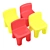 Playful Kids Chair 3D model small image 7