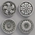 Elegant Wall Rosettes Set 3D model small image 3