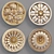 Elegant Wall Rosettes Set 3D model small image 4