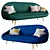 Luxurious Velvet Channel Sofa 3D model small image 3