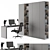 Sleek Workspace Set with Bookcase 3D model small image 4