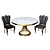 Elegant Dining Set: Table & Chairs 3D model small image 1
