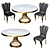 Elegant Dining Set: Table & Chairs 3D model small image 4