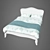 Vintage White Painted Bed 3D model small image 1
