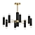 Modern Black and Gold Chandelier 3D model small image 1