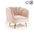 Leone Velvet Armchair: Minimalistic Design, Ultimate Comfort. 3D model small image 1